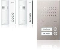 Ritto Acero pur Audio-Set Freisprechstelle, 2 Wohneinheiten, edelstahl/wei&szlig;