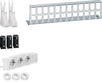 Hager UM00M4 Multimedia Kit,mit 3xSteckdose,Patch-Panel RJ45, Ger&auml;te- u. Kabelhalter