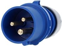 PCE SHARK CEE-Stecker, 16A, 3p, 6h, IP44/IP54, 230V, blau (013-6)
