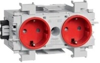 Hager GS20013020 Steckdose 2-fach Wago Steck-/Klemmtechnik halogenfrei, frontrastend,