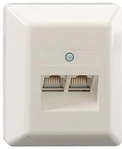 Rutenbeck (13011112) UAE 8/8(8/8) LSA Ap rw 2-fach UAE-Steckdose, Aufputz,...