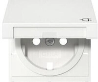 Gira 494203 Abdeckung f&uuml;r SCHUKO-Steckdose 16 A 250 V~ mit Klappdeckel und Shutter