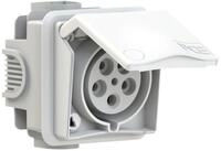 PCE CEE-Unterputzsteckdose inkl. UP-Dose Design, 32A, 5p, 6h, IP44, wei&szlig; (895-6v)