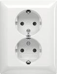 Busch-Jaeger 202 EUJB-914 Schuko Doppelsteckdose, Safty+, Spreize, Alpinwei&szlig;