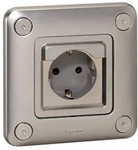 Legrand Steckdose (SK) Ber&uuml;hrungsschutz Soliroc IP20, IK10, grau (077836)
