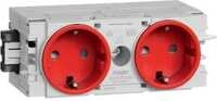 Hager GS20003020 Steckdose 2-fach Wago Steck-/Klemmtechnik halogenfrei, C-Profil,