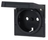 Gira 4922005 Abdeckung f&uuml;r SCHUKO-Steckdose mit Klappdeckel, System 55, schwarz matt