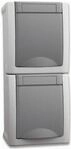 HHG 90591086-DE Schuko Steckdose 2fach senkrecht, Pacific, Grau
