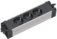 Bachmann STEP ALU Steckdosenleiste, 3-fach, schwarz/aluminium (906.18815)