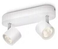 Philips Star Dimmbare LED Doppelspots, 9W, 1000lm, 2700K, wei&szlig; (915004146101)
