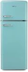 DOMO DO91705R Stand Retro K&uuml;hl-Gefrierkombination, 54,5 cm breit, 206 L, blau