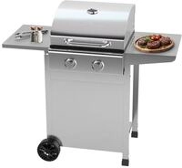 ProfiCook PC-GG 1309 Gasgrill, 2 Edelstahlbrenner (je 3 kW), 45 x 42 cm gro&szlig;e