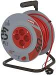 EMOS P09240 Kabeltrommel, SCHUKO, 4 Steckdosen, L&auml;nge 40m, 1,5mm&sup2;, PVC, rot