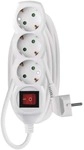 EMOS P1323R Steckdosenleiste, 3 Steckdosen, 3m, 1,5mm&sup2;, Schalter, wei&szlig; (1922130308