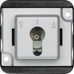 Merten 318860 Rollladentaster-Einsatz f&uuml;r Schlie&szlig;zylinder, mattsilber, Serie Panzer