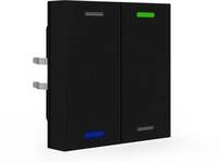 MDT Light 55 KNX Taster, 2-fach, RGBW, Temperatursensor, Neutral, schwarz matt