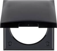 Berker 918282510 Rahmen mit Klappdeckel, Integro Flow/Pure, schwarz gl&auml;nzend