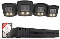 HiLook 4K &Uuml;berwachungskamera-Set, 4* 4K Bullet Kamera, Smart Hybrid Light, NVR...