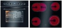 Bomann EHBC 7938 sw Einauherd-Set, 59,5 cm breit, 57 L, mit Glaskeramikkochfeld, 9