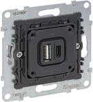 Legrand SEANO Einsatz 2-fach USB-Ladesteckdose, 1x-Typ A und 1x Typ-C (765027)