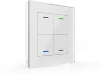 MDT II Light KNX Glastaster, 4-fach, RGBW, Temperatursensor, Neutral, wei&szlig;