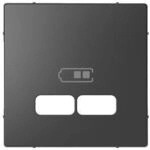 Merten Zentralplatte f&uuml;r USB Ladestation-Einsatz, System Design, anthrazit