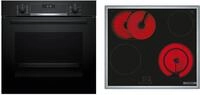 Bosch HBD631CS63 A+ Backofen Set mit Glaskeramikkochfeld (HBG537BB4+PKN645BA2E), 60