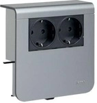 Hager SL20080900D1 Ger&auml;Ger&auml;tetr&auml;ger Steckdose 2-fach vorverdrahtet Steckklemmen zu
