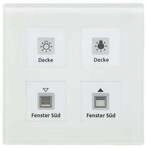 MDT RF-GTT4W.01 KNX RF+ Glastaster Plus 4-fach mit Aktor, mit Temperatursensor, wei&szlig;