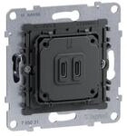 Legrand SEANO Einsatz Typ C+C USB Ladesteckdose 30 W, 2fach mit Power Delivery...