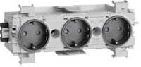 Hager GS30019011 Steckdose 3-fach, front, schwarz