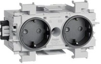 Hager GS20019011 Steckdose 2-fach Wago Steck-/Klemmtechnik halogenfrei, frontrastend,