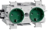 Hager GS20016029 Steckdose 2-fach Wago Steck-/Klemmtechnik halogenfrei, frontrastend,