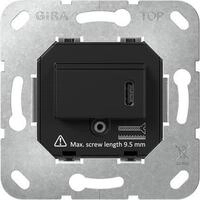 Gira USB-Spannungsvers. PD 1f Typ C 65 W Einsatz Schwarz (236300)