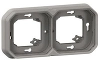 Legrand Plexo New Feuchtraum-Unterputz 2-fach Tragring, horizontal und vertikal, grau