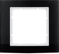 Berker 10113025 Rahmen, 1fach, B.3, Alu, schwarz/polarwei&szlig;