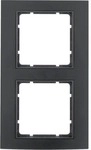 Berker 10123005 Rahmen, 2fach, B.3, Alu, schwarz/anthrazit