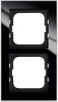 Busch-Jaeger 1722-245 Abdeckrahmen, 2-fach, Busch-axcent Pur, schwarzglas