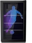 PKM GKS83FC1 Flaschenk&uuml;hlschrank, 44,5 cm breit, 90 L, mit LED Fu&szlig;baller Motiv,