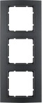 Berker 10133005 Rahmen, 3fach, B.3, Alu, schwarz/anthrazit