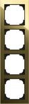 Busch-Jaeger 1724-4013 Abdeckrahmen, art linear, 4-fach, schwarzglas/gold