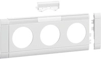 Hager GB080319016 Blende, 3-fach Steckdose zu Oberteil, 80mm, beschriftbar ,