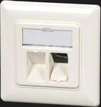 EFB Rahmenset 2-Port f&uuml;r Keystones DIN49075 RAL9010, wei&szlig; (ET-25085V3)