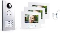 M-E Video-T&uuml;rsprechanlage Set ALU 7 f&uuml;r 3-Familienhaus, Au&szlig;enstation ALU...