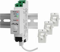 Shelly Pro 3EM 120A v2 Stromz&auml;hler inkl. 3x 120A Klemmen, Messfunktion, WLAN, LAN,