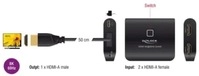 Delock HDMI Switch 2 x HDMI in zu 1 x HDMI out 8K 60 Hz mit integriertem Kabel 50 cm,