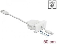 Delock Easy 45 Modul USB 2.0 Ausrollkabel USB Typ-A zu 8 Pin Lightning Stecker, wei&szlig;