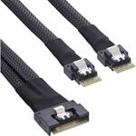 InLine Slim SAS Kabel, SFF-8654 8i zu 2x SFF-8654 4i, 0,5m (27649A)