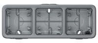 Legrand 069680 Geh&auml;use 3-fach waagerecht Feuchtraum Aufputz Plexo grau