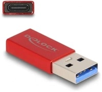 Delock USB 10 Gbps Adapter, USB Typ-A Stecker zu USB Type-C&trade; Buchse, aktiv, rot